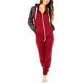 thumbnail image 1 of Women's Fleece Onesie Pajama – Zip-Up Hooded Jumpsuit Loungewear, Unisex One-Piece Sleepwear, 1 of 2