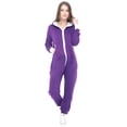 thumbnail image 1 of Women's Fleece Onesie Pajama – Zip-Up Hooded Jumpsuit Loungewear, Unisex One-Piece Sleepwear, 1 of 2
