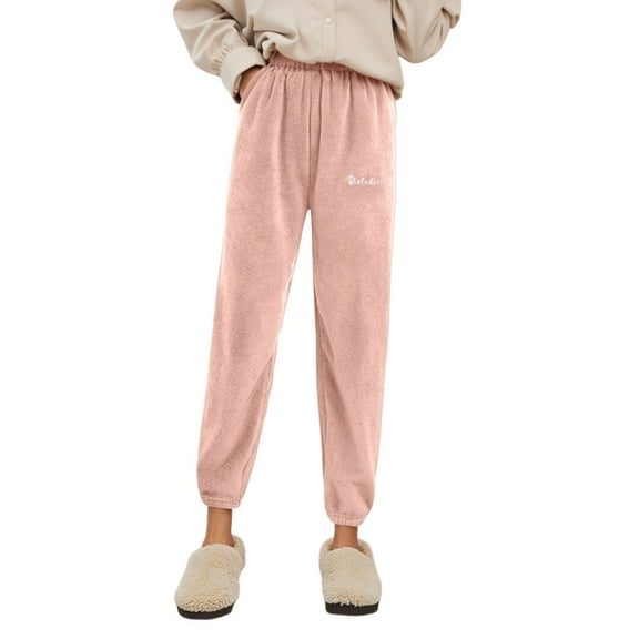 Women's Pajama Pants Elastic Waist Women's Lounge Pants Pink Pants Women with Pockets Winter Pajama Pants