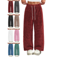 thumbnail image 1 of Women's Fleece Pajama Pants Mid Weight Warm Lounge Bottoms Drawstring Elastic Waist Casual Soft Sleepwear, 1 of 7