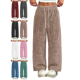 thumbnail image 1 of Women's Fleece Pajama Pants Mid Weight Warm Lounge Bottoms Drawstring Elastic Waist Casual Soft Sleepwear, 1 of 7