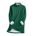 thumbnail image 1 of Women's Fleece Pullover Long Sleeve Half Zip Sweatshirt Warm Sherpa Lined Tops Winter Casual Loose Comfy Outerwear, 1 of 8