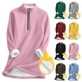 thumbnail image 1 of Women's Fleece Pullover Long Sleeve Half Zip Sweatshirt Warm Sherpa Lined Tops Winter Casual Loose Comfy Outerwear, 1 of 8