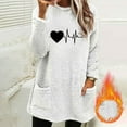 thumbnail image 1 of Women's Fleece Pullover Oversized Plush Soft Crewneck Long Sleeve Tops with Pocket Winter Warm Casual Womens Sweatshirt, 1 of 4