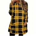 thumbnail image 1 of Women's Fleece Pullover Plaid Fuzzy Crewneck Casual Tops Long Sleeve Sweatshirts with Pocket, 1 of 4