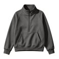 thumbnail image 1 of Women's Fleece Quarter Zip Sweatshirts Mock Neck Long Sleeve Pullover Tops Comfort Oversized Hoodies Casual Trendy Shirts clothes for women Dark Gray XXL, 1 of 7