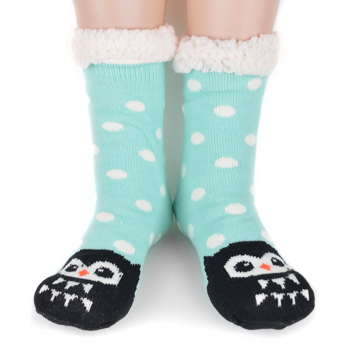 Women's Fleece Slipper Socks Cozy & Warm Sherpa Socks Non Slip with ...