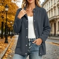 thumbnail image 1 of Women's Fleece Snap Button Jacket, Stand Collar Long Sleeve Casual Winter Coat With Pockets, Soft Fleece Outdoor Jacket For Women, Warm Sherpa Lined Coat Gray XL, 1 of 8