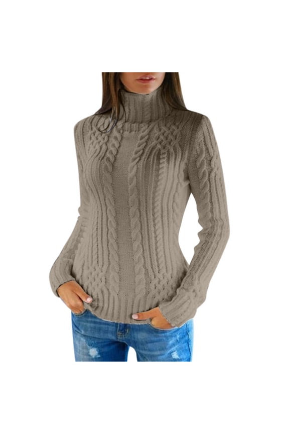 Women's Fleece Sweater Fisherman Cable Knit Pullover without Pockets,Grey,2XL
