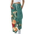 thumbnail image 1 of Women's Fleece Sweatpants Floral Sweats Petite High Waisted Baggy Active Jogger Pants with Pockets Comfy Loose Joggers 2025 Fashion Fall Pants, 1 of 5