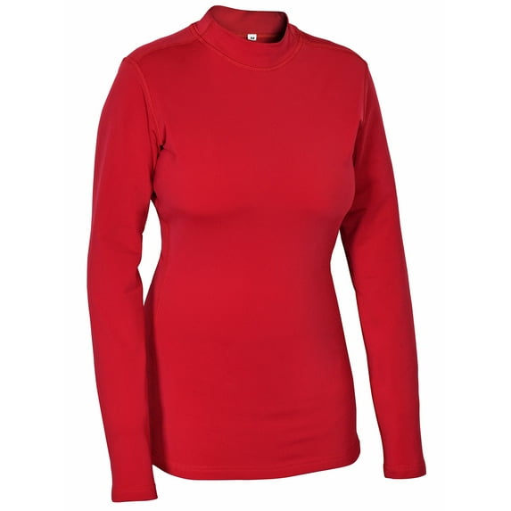 Women's Fleece Thermal Mock Neck Full Sleeves Compression Shirt for Running Work