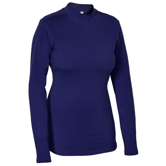Women's Fleece Thermal Mock Neck Full Sleeves Compression Shirt for Running Work
