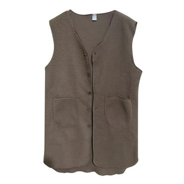 Women's Fleece Vest - Warm, Thick Pullover Jacket, Cozy Layering Outerwear for Cold Weather