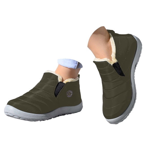 YLYL Winter Snow Boots for Women Warm Fur Lined Anti-slip Waterproof Comfortable Slip on Outdoor Short Boots