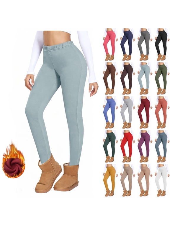Women's Yoga Leggings with Pockets Velvet Warm Home Leggings Casual Close Fitting Leggings Long Pants,2XL,Silver
