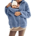 thumbnail image 1 of Women's Fleece Zip Up 2-in-1 Baby Wearing Jacket, Maternity Winter Coat with Kangaroo Pocket, Thick Warm Baby Wearing Clothes for Mothers, Postpartum Winter Jacket, 1 of 9