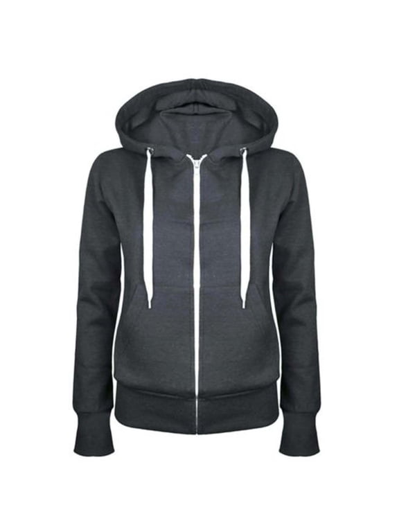 Women's Fleece Zip Up Hoodie Long Sleeve Active Sweatshirt Jacket Plus Size Athletic Slim Fit Fall Outfits