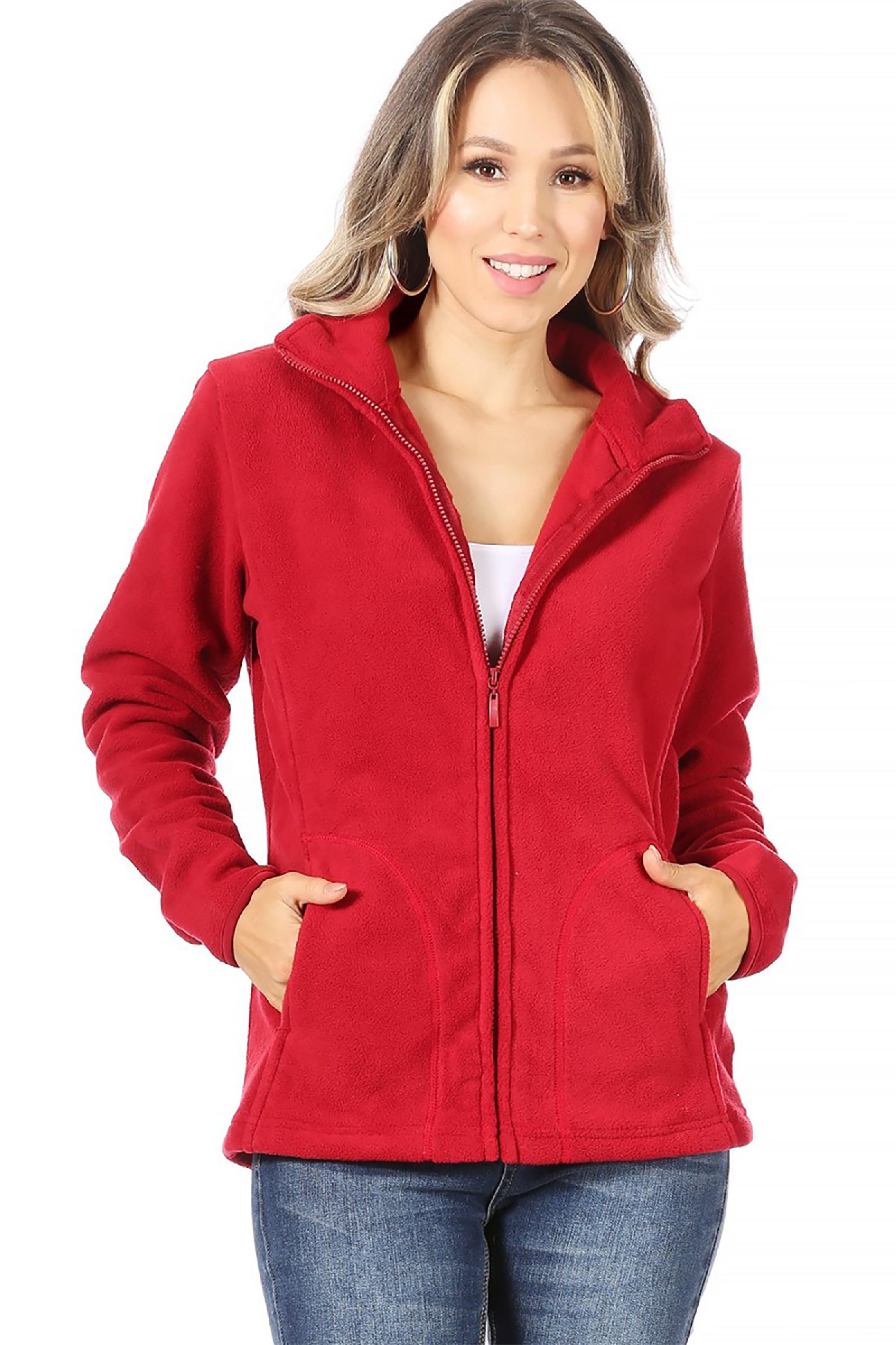 Women's Fleece, Zipup Jacket with Side Pockets