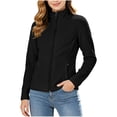 thumbnail image 1 of Women’s Fleece Zip up Jackets - Long Sleeve Stand Neck Soft Comfy Coat - Fall Winter Warm Zipper Daily Outerwear with Pockets, 1 of 7