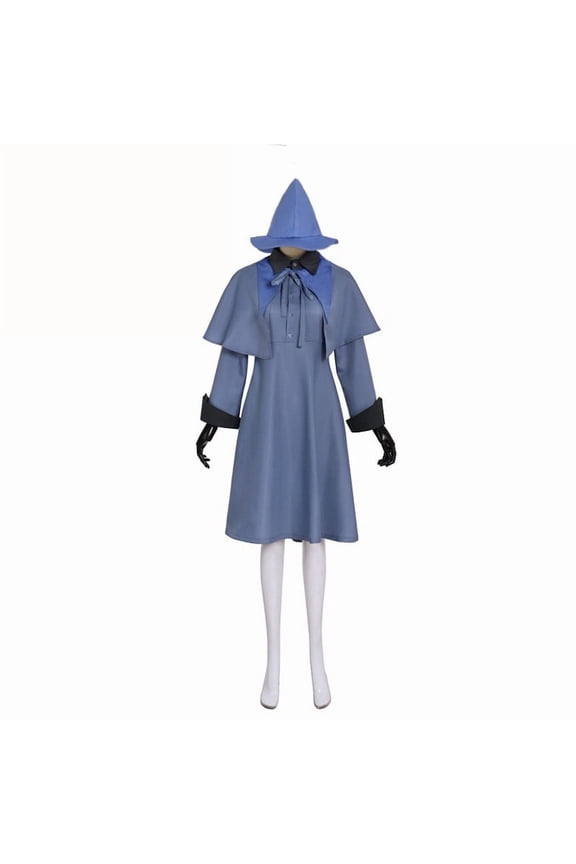 Women's Fleur Delacour Inspired Beauxbatons Light Blue Magic Academy Uniform Dress with Cape Collar