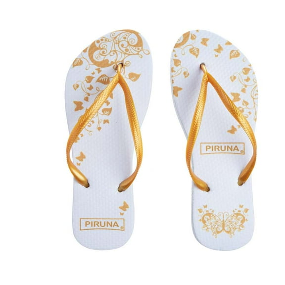 Piruna Women's Flip Flop Sandal Butterfly Gold