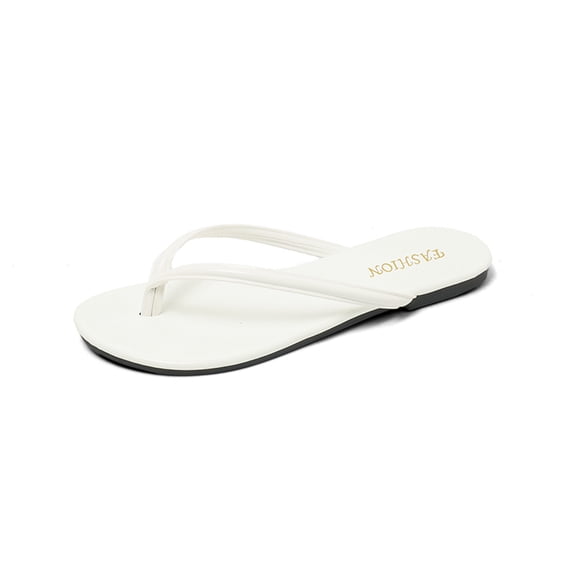 Women's Flip Flops Fashion Sandals Thick Sole White Solid Color Open Toe Casual Comfortable