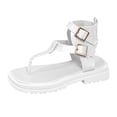 thumbnail image 1 of Women's Flip Sandals Soft Leather Fashionable Casual Elegant Spring And Summer Beach Sandals White, 1 of 5