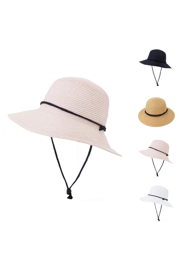Women's Floppy Sun Hat – UV Protection, Wide Brim Straw Beach Hat for Travel, Vacation, Pool, and Outdoor Adventures – Packable, Lightweight, Stylish, Ideal for Sun Protection and Hiking