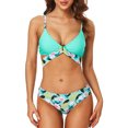 thumbnail image 1 of Women's Floral Bikini Swimsuit Tie Back Ruched Two Piece Bathing Suit, 1 of 6