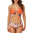 thumbnail image 1 of Women's Floral Bikini Swimsuit Tie Back Ruched Two Piece Bathing Suit, 1 of 6