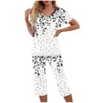 thumbnail image 1 of Women’s Floral Capri Pajama Set – Short Sleeve Lounge Set (2025 Spring/Summer Cozy Essential), 1 of 6