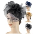 thumbnail image 1 of Women's Floral Church Headband Clip Hat Elegant Wedding and Tea Party Pillbox Style, 1 of 4