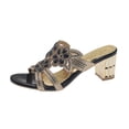 thumbnail image 1 of Women’s Floral Colored Rhinestone Block Heel Slide Sandals, Open Toe Glam Party Daily Slippers, 1 of 9