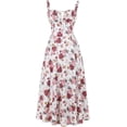 thumbnail image 1 of Women's Floral Corset Dress Formal Cocktail Dresses Going Out Casual Sundress Split Thigh Spaghetti Strap Vintage Dress, 1 of 10