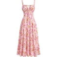 thumbnail image 1 of Women's Floral Corset Dress Formal Cocktail Dresses Going Out Casual Sundress Split Thigh Spaghetti Strap Vintage Dress, 1 of 10