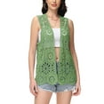 thumbnail image 1 of Women's Floral Crochet Lace Trim Open Front Cardigan, 1 of 6