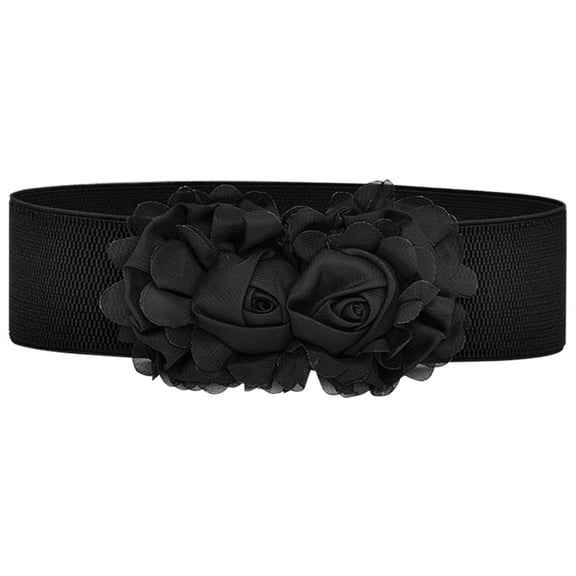 Women's Floral Elastic Dress With Decorative Floral Wide Waistband Very Long Belt Mens Belts Casual Belts for Dresses Vintage Belts for Men Wide Belt Mens Leather Belt Reversible Color Leather Belts
