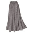 thumbnail image 1 of Women's Floral Embroidered Maxi Skirt - Over-Dyed Long Peasant Skirt, Ankle Length by CATALOG CLASSICS -Charcoal - 4X, 1 of 7