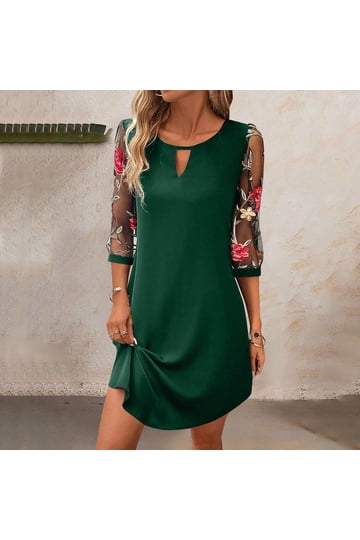 knee length dresses for ladies Novoli Floral Embroidery Midi Dress White– Selfie Leslie