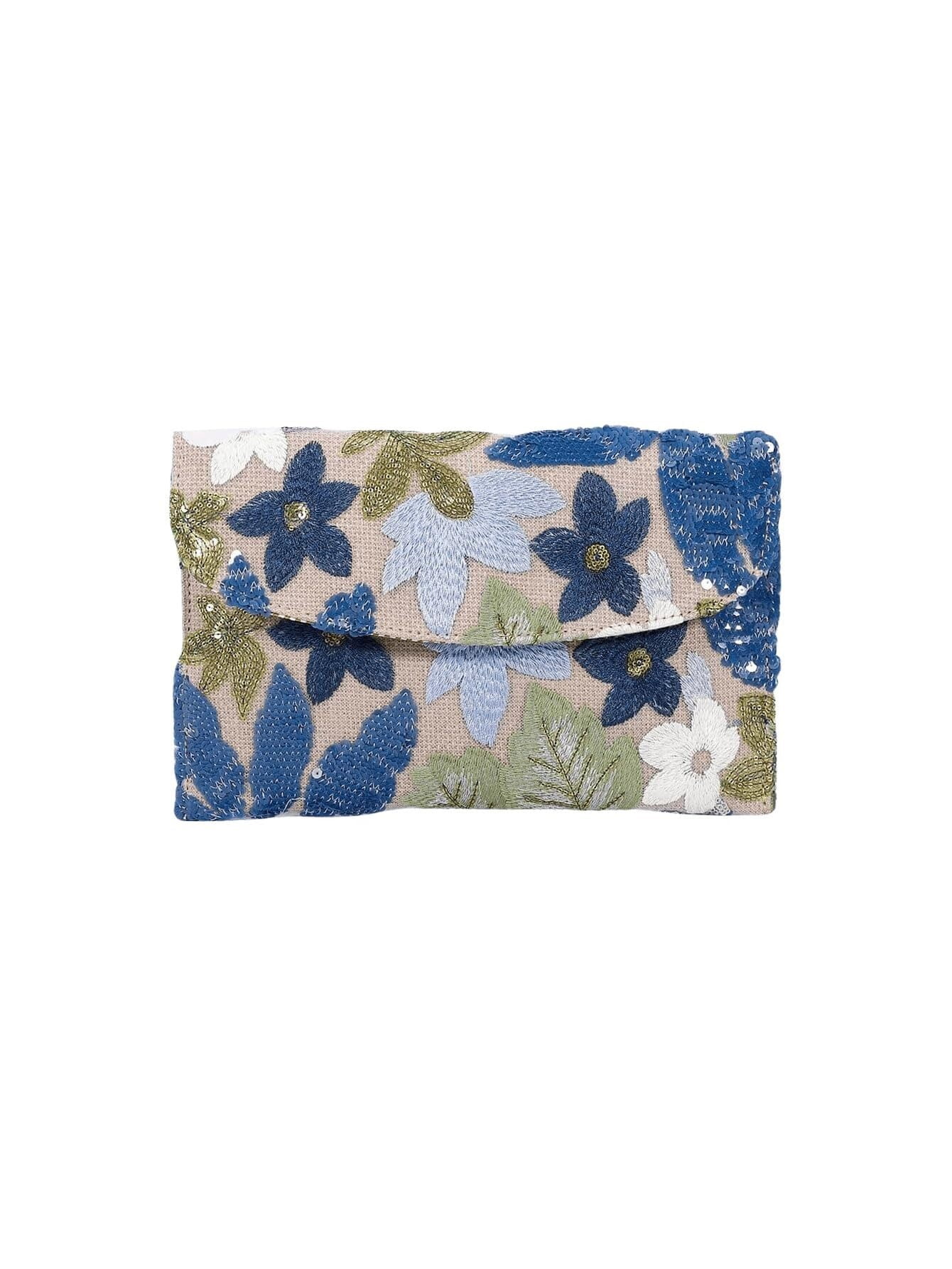 Women's Floral Embroidery Sequin Evening Clutch Bags Party Purses Beaded Evening Bag for Formal