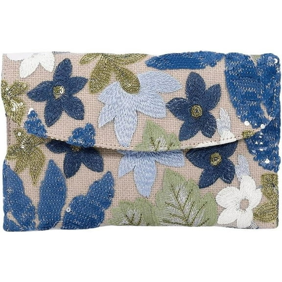 Women's Floral Embroidery Sequin Evening Clutch Bags Party Purses