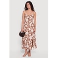 thumbnail image 1 of Women's Floral Front Slit Keyhole Detail Midi Dress, 1 of 3