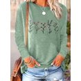 thumbnail image 1 of Women's Floral Graphic T Shirt Cute Flower Funny Long Sleeve Casual Cotton Tee Tops, XL, 1 of 4