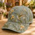 thumbnail image 1 of Women's Floral Hat Embroidered Butterfly Baseball Cap, Vintage Breathable Adjustable Garden Sun Cap, Dad Hat, 1 of 7