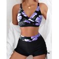 thumbnail image 1 of IOAOAI Women's Floral High Waisted Bikini Set with Boyshort Bottom Two Piece Swimsuit, 1 of 10