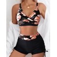 thumbnail image 1 of IOAOAI Women's Floral High Waisted Bikini Set with Boyshort Bottom Two Piece Swimsuit, 1 of 11