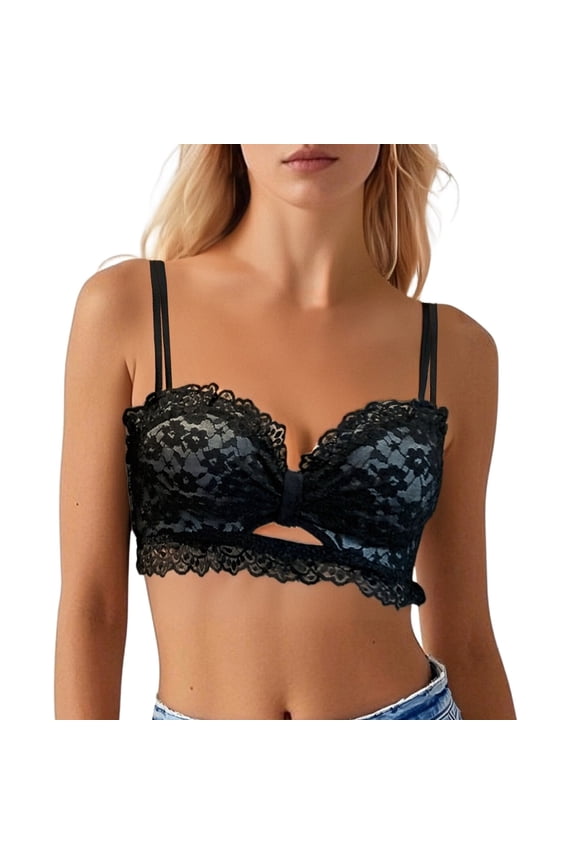 Women's Floral Lace Balconette Bra Unlined Caged Underwire Comfortable Support Everyday Wear