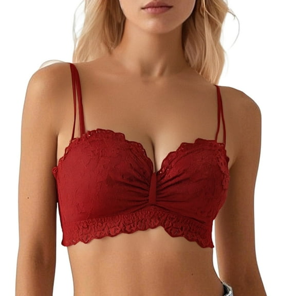 Women's Floral Lace Balconette Bra Unlined Caged Underwire Comfortable Support Everyday Wear