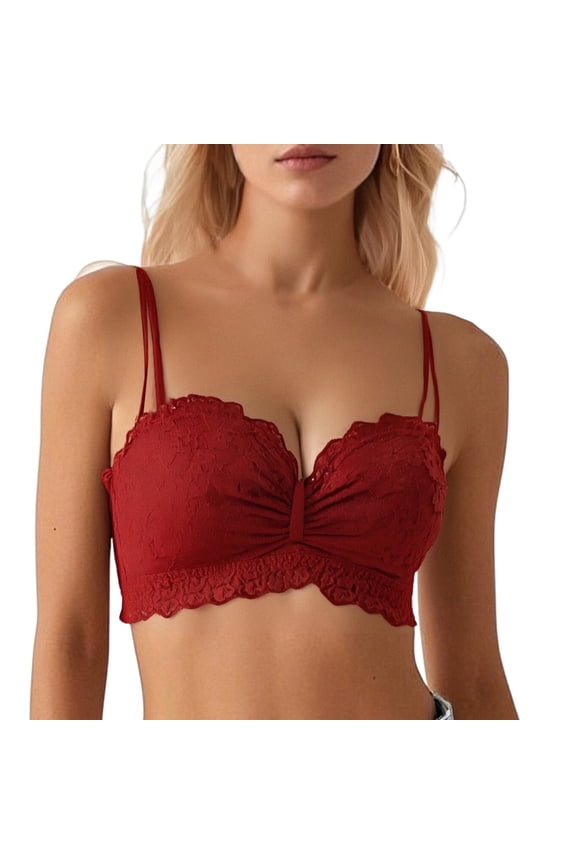 Women's Floral Lace Balconette Bra Unlined Caged Underwire Comfortable Support Everyday Wear