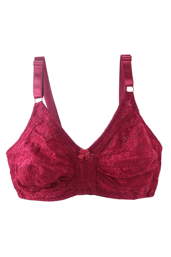 Women's Floral Lace Bra Plus Size Firm Hold Non Wired Non Padded Full Coverage Minimizer